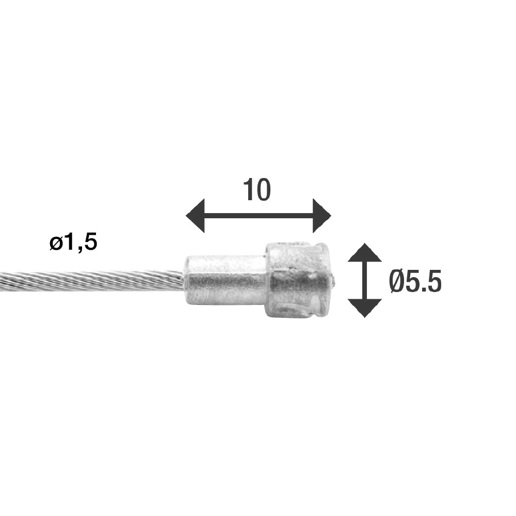 74.6411RVS-BOX ELVEDES Rem binnenkabel RVS 2000 mm ø 1,5 mm 100 stuks 1 × 19 ø 1,5 x 2000 / ø 5,5 × 10 mm