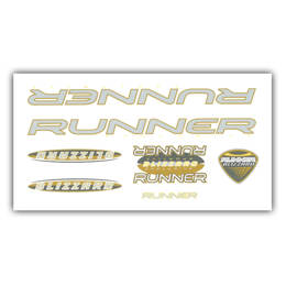 092075 MERKLOOS Fiets frame stickerset Runner Blizzard geel 140 x 260 mm