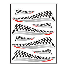 980579 MERKLOOS Stickerset finishvlag 240 x 200 mm