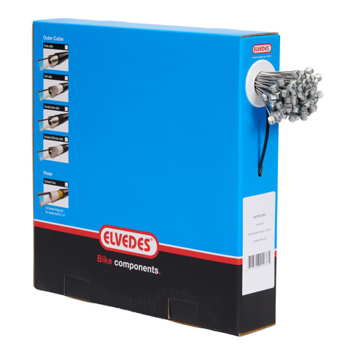 74.6427RVS-BOX ELVEDES Rem binnenkabel RVS 2250 mm ø 1,5 mm 100 stuks 1 × 19 ø 1,5 x 2250 / ø 7 × 6 mm