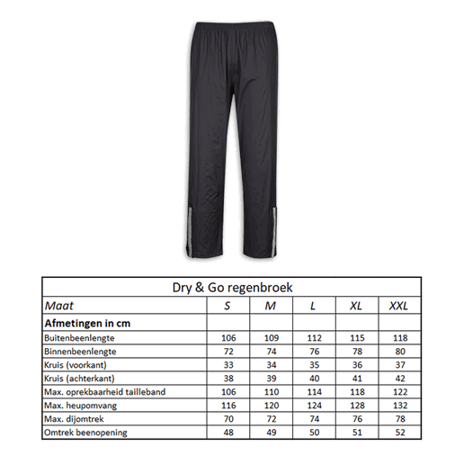 610919.40.XL LYNX Regenbroek Dry & Go (XL) 115 x 78 x 128 cm