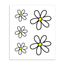 98.048787 MERKLOOS Stickerset gewone margriet M 230 x 200 mm