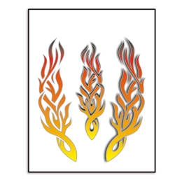 980581 MERKLOOS Stickerset tribal vlammen 200 x 240 mm