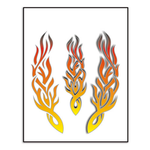 980581 MERKLOOS Stickerset tribal vlammen 200 x 240 mm