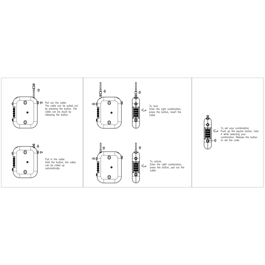 410185 LYNX Multi purpose cable lock / Helmet lock Pinix 90 cm