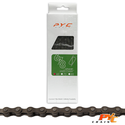 440306.03 P.Y.C. Fietsketting 6 speed 1/2 x 3/32 Inch - 116L - 7.8 mm