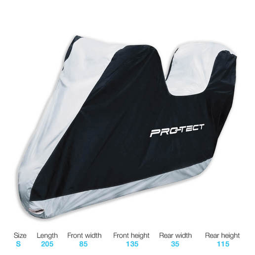 447950.TB PRO-TECT Housse moto / Housse scooter + boîtier supérieur (S) 205 x 85 x 135 cm