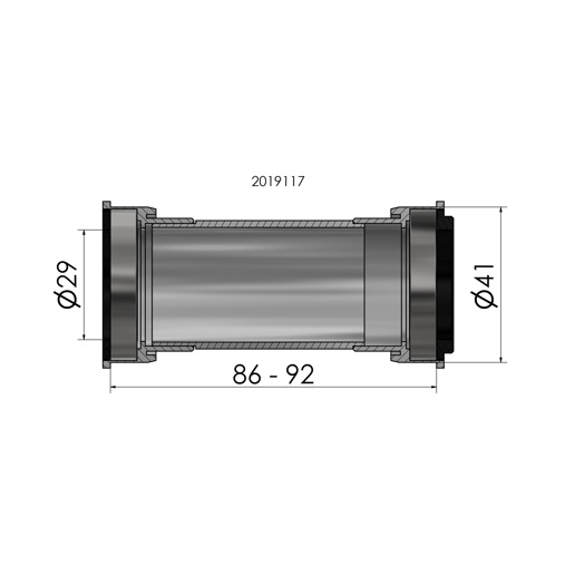74.2019117 ELVEDES Trapas Press Fit Sram DUB PF BB86/92 41mm 41 mm