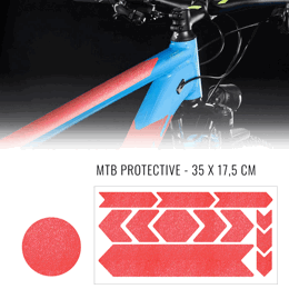 092022 MERKLOOS Fiets frame bescherming stickerset neon rood 165 x 340 mm