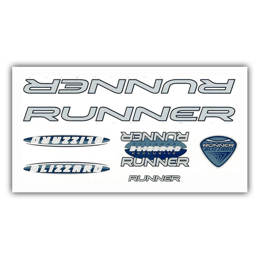 092077 MERKLOOS Fiets frame stickerset Runner Blizzard blauw 140 x 260 mm