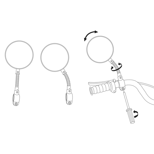 421100 LYNX Bicycle mirror <-> 80 mm
