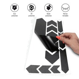 092020 MERKLOOS Fiets frame bescherming stickerset carbon look 165 x 340 mm
